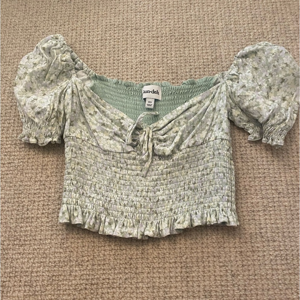 Cute Floral green top (Matching skirt on my page)